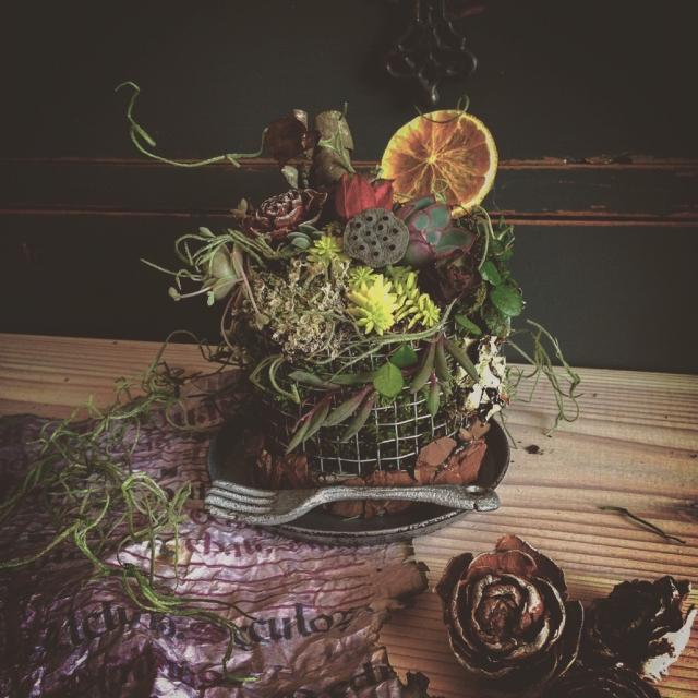 お花や多肉植物でケーキを作ろう!